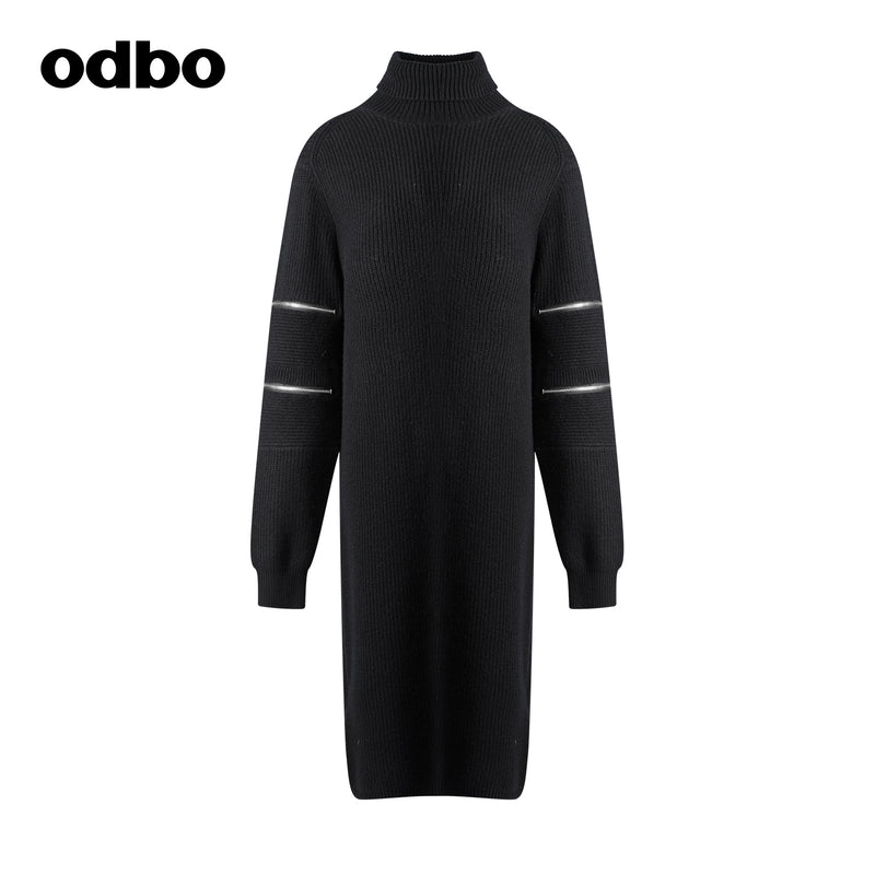 【商場同款】odbo/歐迪比歐慵懶風高領毛衣女冬季2022新款打底衫