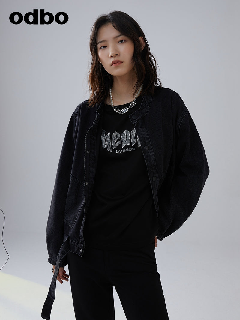 Heardbyodbo秋冬2022新款時尚牛仔外套女寬鬆百搭短外套