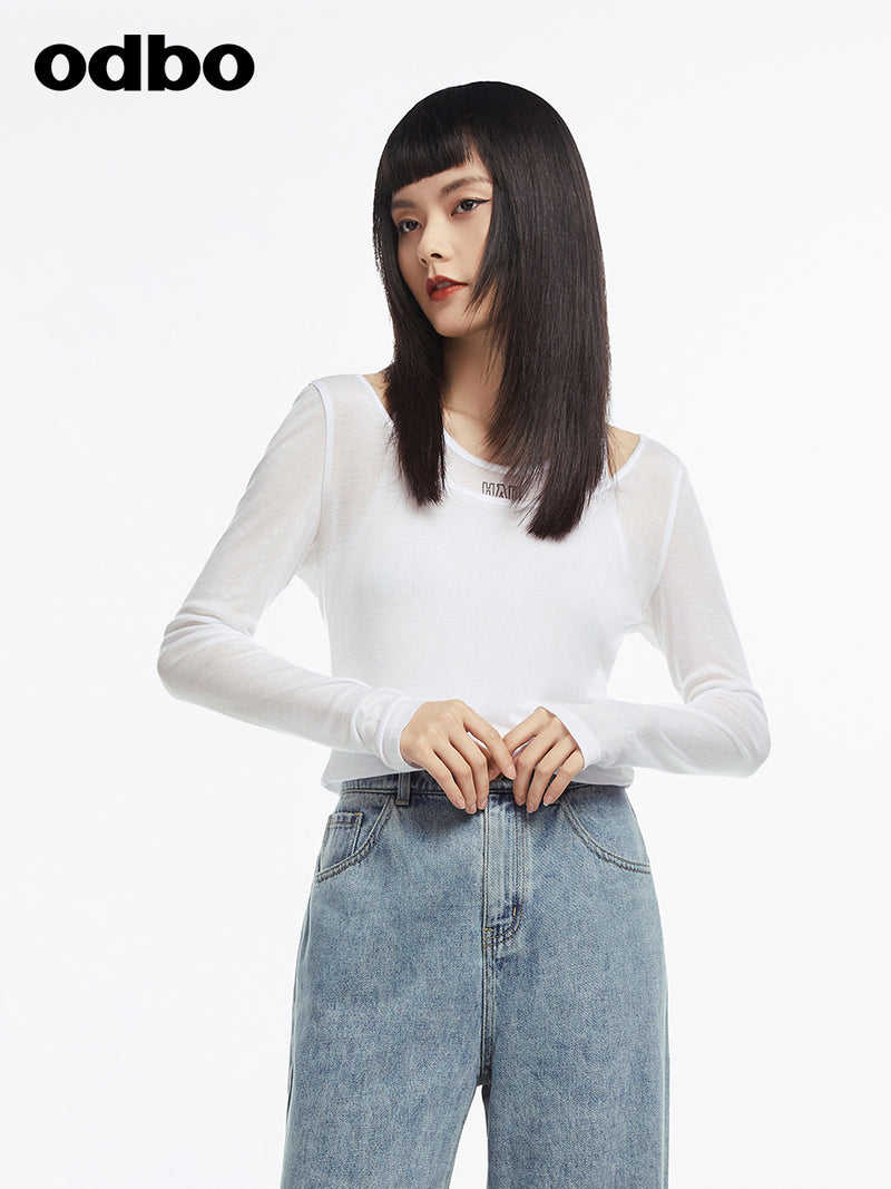 Heardbyodbo寬鬆針織衫薄款女長袖2022夏季新款小心機露肩上衣
