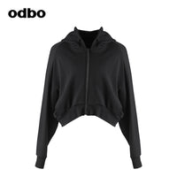 【商場同款】odbo/歐迪比歐秋冬2022新款黑色短外套女針織上衣