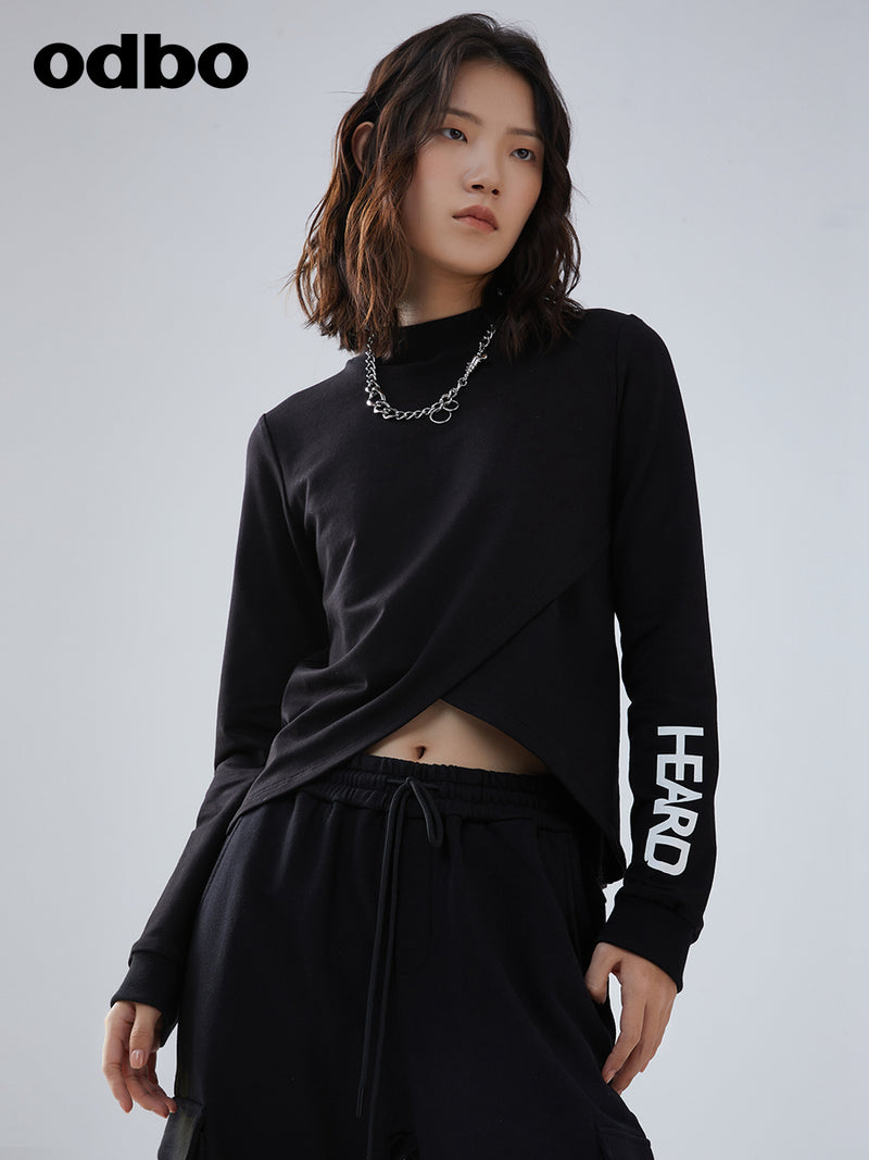 Heardbyodbo春裝2022年新款休閒黑色衛衣女設計感小眾針織上衣潮