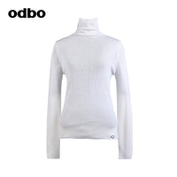 Odbo/歐迪比歐專櫃同款設計師品牌針織衫高領毛衣多色女保暖