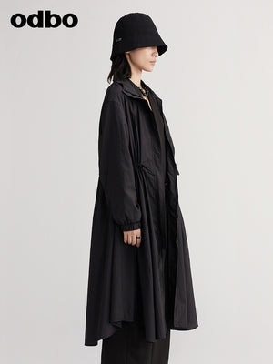 odbo 工裝風衣外套 女 中長 2022新款