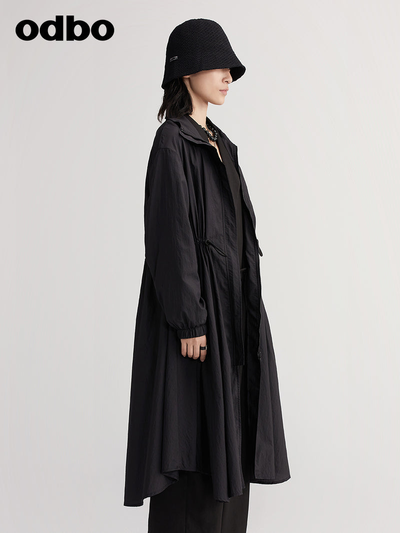odbo 工裝風衣外套 女 中長 2022新款