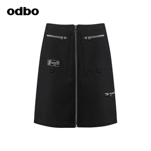 Odbo 原創設計時尚工裝風半身裙女夏季2022年新款百搭短款A字裙子