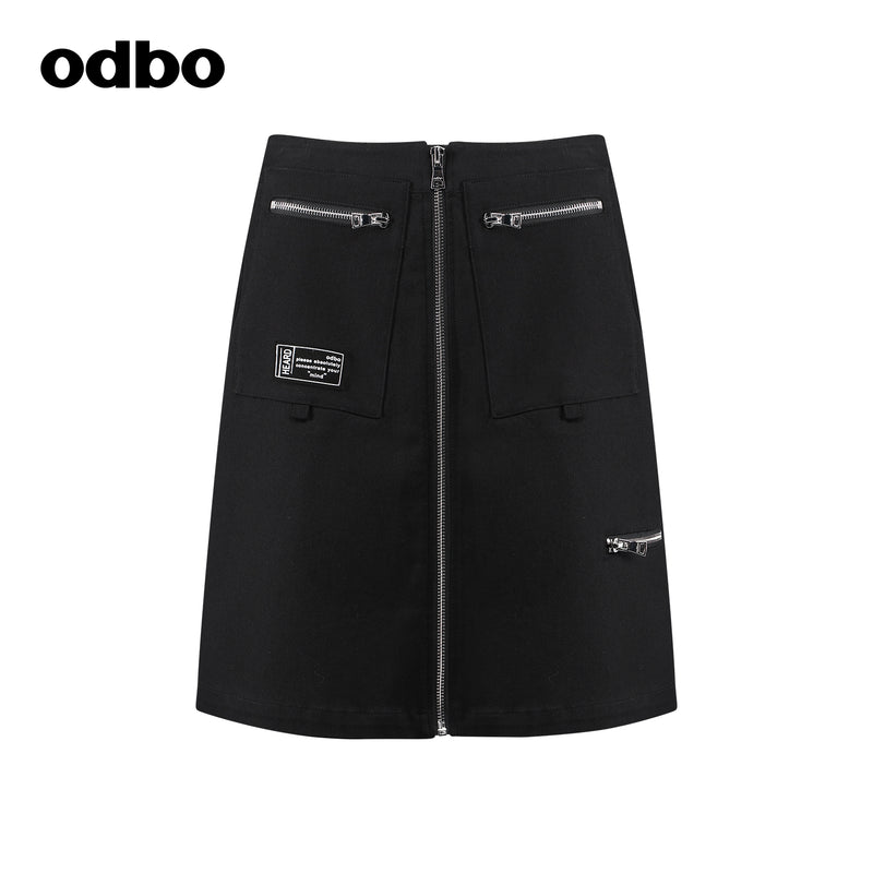 Odbo 原創設計時尚工裝風半身裙女夏季2022年新款百搭短款A字裙子