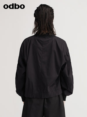 【商場同款】odbo/歐迪比歐2022新款時尚短外套女百搭棒球服夾克