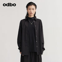 【商場同款】odbo/歐迪比歐中長款襯衫女小眾2022時尚上衣