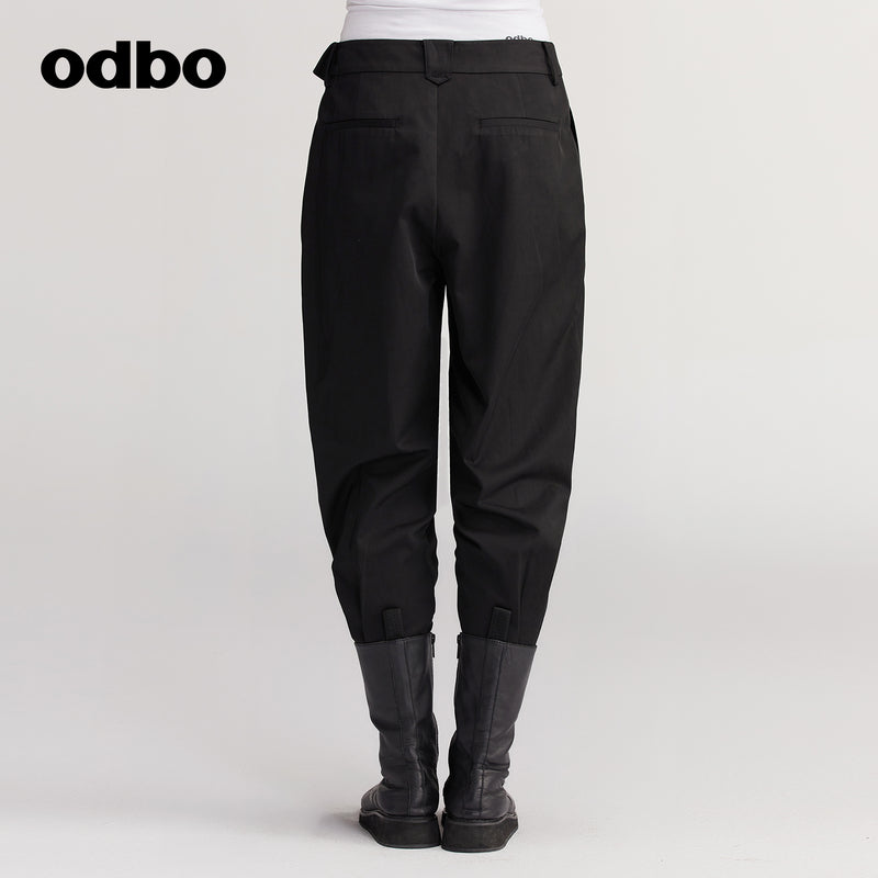 【商場同款】odbo/歐迪比歐休閒哈倫褲女秋冬2022新款百搭束腳褲
