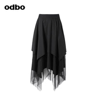 【商場同款】odbo/歐迪比歐半身裙女2022秋冬新款設計感小眾A字裙