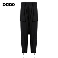 【商場同款】odbo/歐迪比歐2022年新款高腰休閒褲女九分吊襠褲子