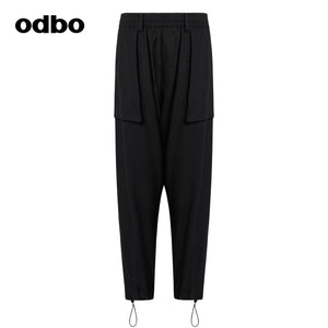 【商場同款】odbo/歐迪比歐2022年新款高腰休閒褲女九分吊襠褲子