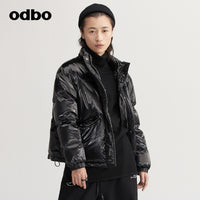 【商場同款】odbo/歐迪比歐亮面白鴨絨羽絨服女秋冬2022新款外套
