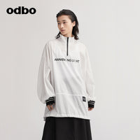 【商場同款】odbo/歐迪比歐秋冬2022新款休閒褲罩衫外套女上衣