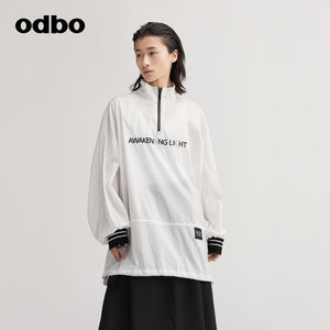 【商場同款】odbo/歐迪比歐秋冬2022新款休閒褲罩衫外套女上衣