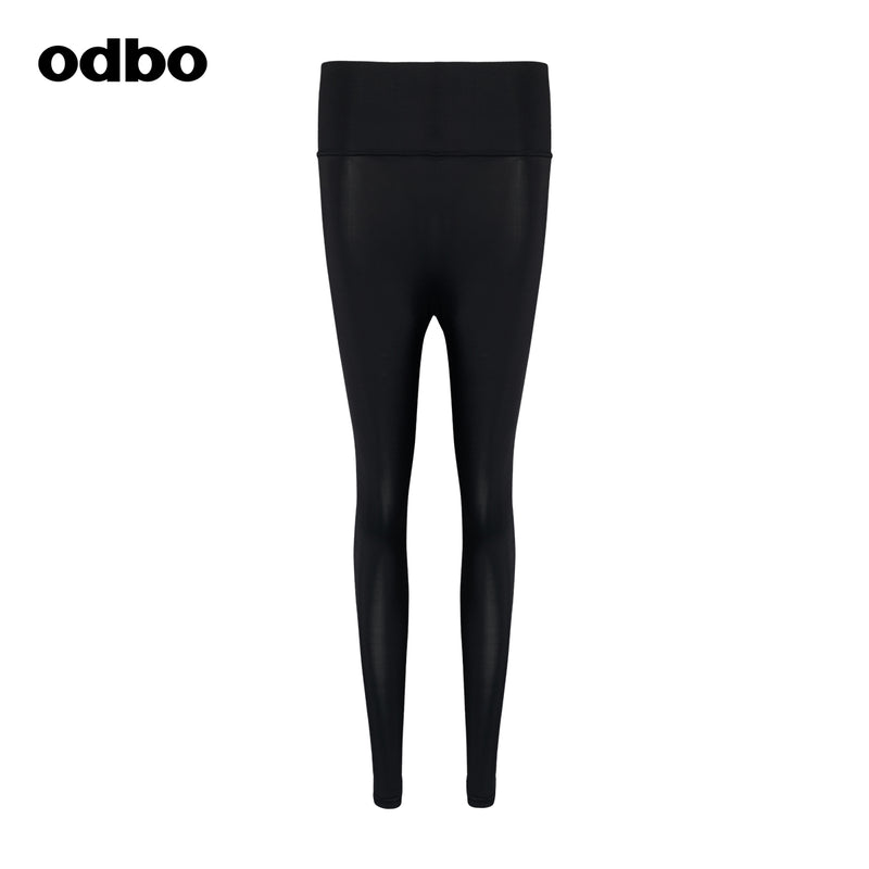 Odbo彈力修身高腰瘦腿褲女2022秋冬新款百搭燃脂裸感外穿小腳褲