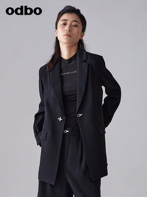 【商場同款】odbo/歐迪比歐春裝2022新款男女同款時尚小西裝外套