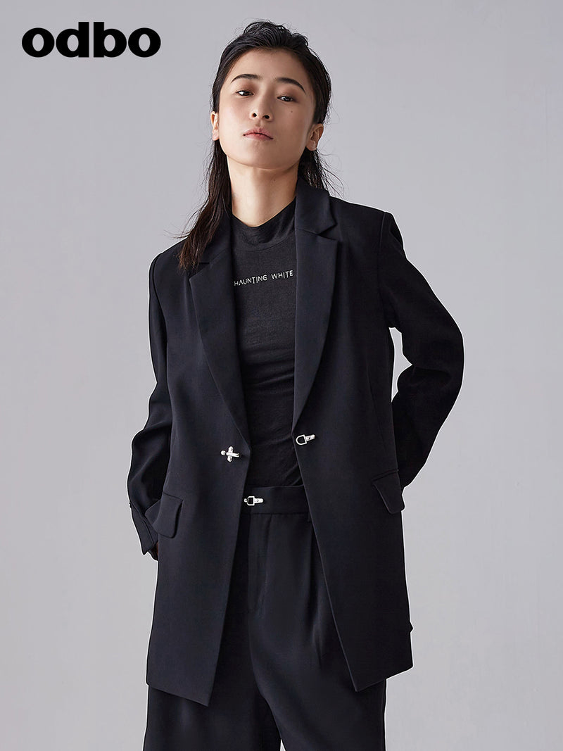 【商場同款】odbo/歐迪比歐春裝2022新款男女同款時尚小西裝外套