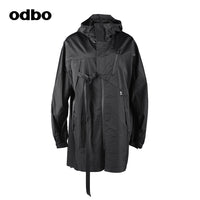 【商場同款】odbo/歐迪比歐設計感風衣女秋冬2022年新款斗篷外套
