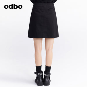 Odbo 原創設計時尚工裝風半身裙女夏季2022年新款百搭短款A字裙子