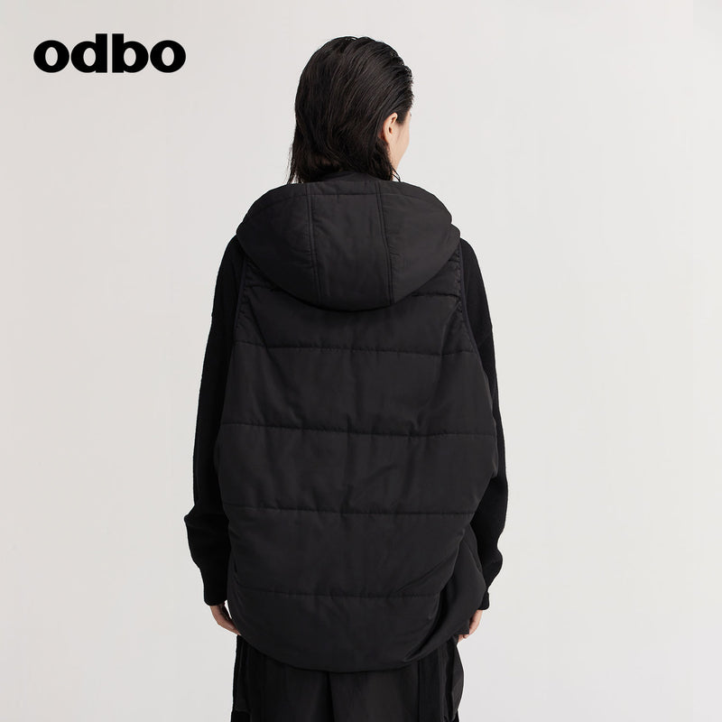【商場同款】odbo/歐迪比歐秋冬2022新款馬甲女設計感保暖棉服