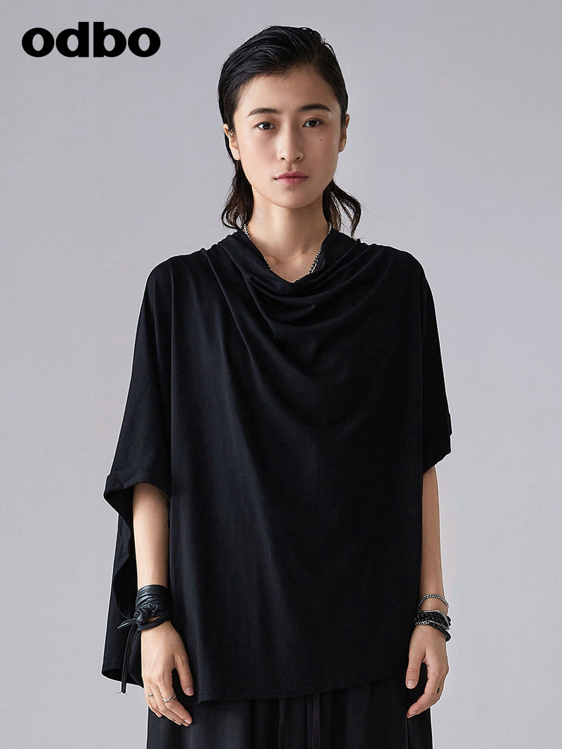 odbo 2022年新款 蝙蝠袖 V領t恤 女 寬鬆顯瘦上衣