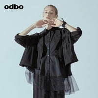 Odbo/歐迪比歐專櫃同款設計師品牌2022春女風衣短外套L20121060D