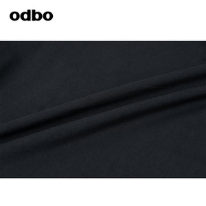 Odbo抽繩鬆緊高腰針織休閑褲女早秋新款寬鬆百搭黑色哈倫褲潮牌