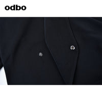 Odbo不規則綁帶小眾外套女2022早秋新款黑色顯瘦設計感寬鬆氣質
