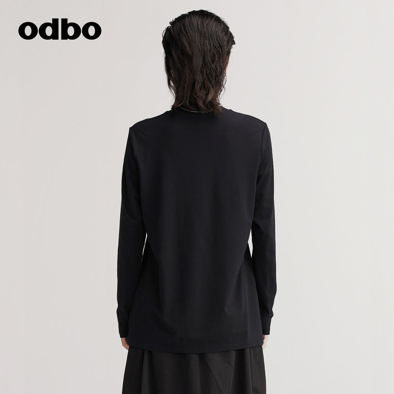 【商場同款】odbo/歐迪比歐專櫃同款設計師品牌長袖修身針織衫女