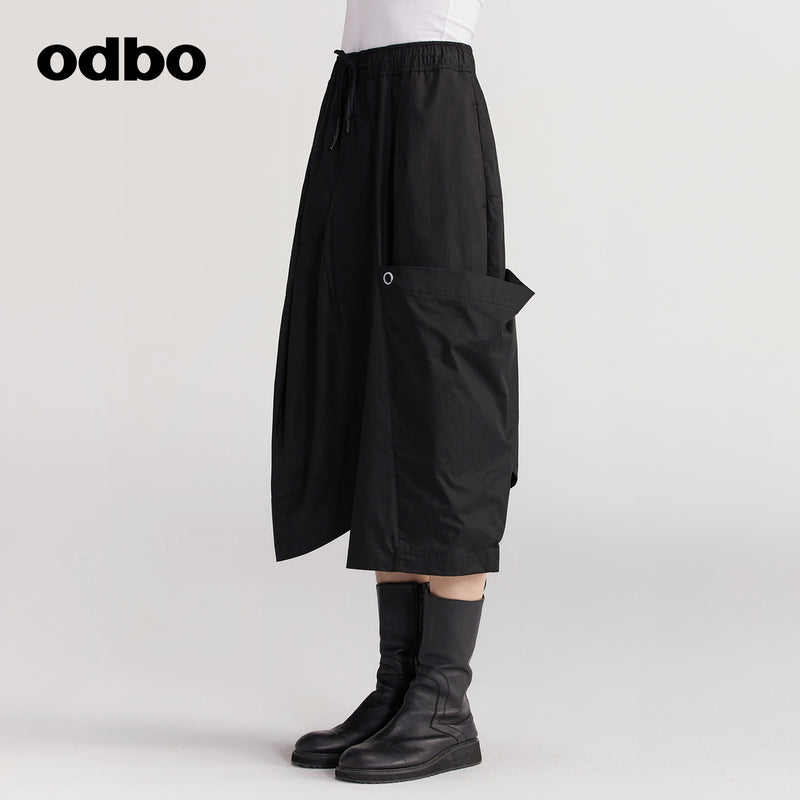 【商場同款】odbo/歐迪比歐純棉休閒半身裙女秋冬2022年新款裙子