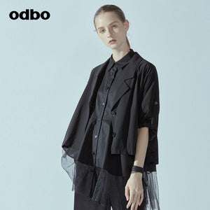 Odbo/歐迪比歐專櫃同款設計師品牌2022春女風衣短外套L20121060D