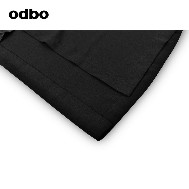 【商場同款】odbo/歐迪比歐高腰闊腿褲女夏季2022年新款百休閒褲