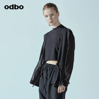 Odbo網紗連帽運動休閒外套女潮夏季薄款防紫外線透氣長袖防曬衫