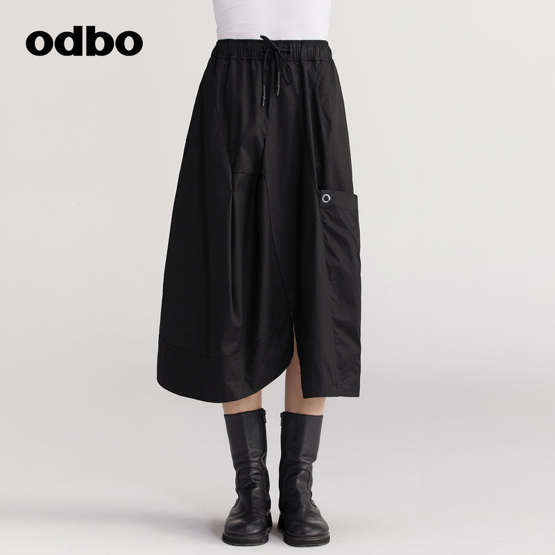 【商場同款】odbo/歐迪比歐純棉休閒半身裙女秋冬2022年新款裙子