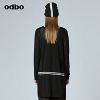 Odbo/歐迪比歐專櫃同款設計師品牌20夏女圓領中長款長袖針織上衣