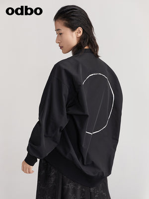 【商場同款】odbo/歐迪比歐短外套女早秋2022新款短款立領上衣