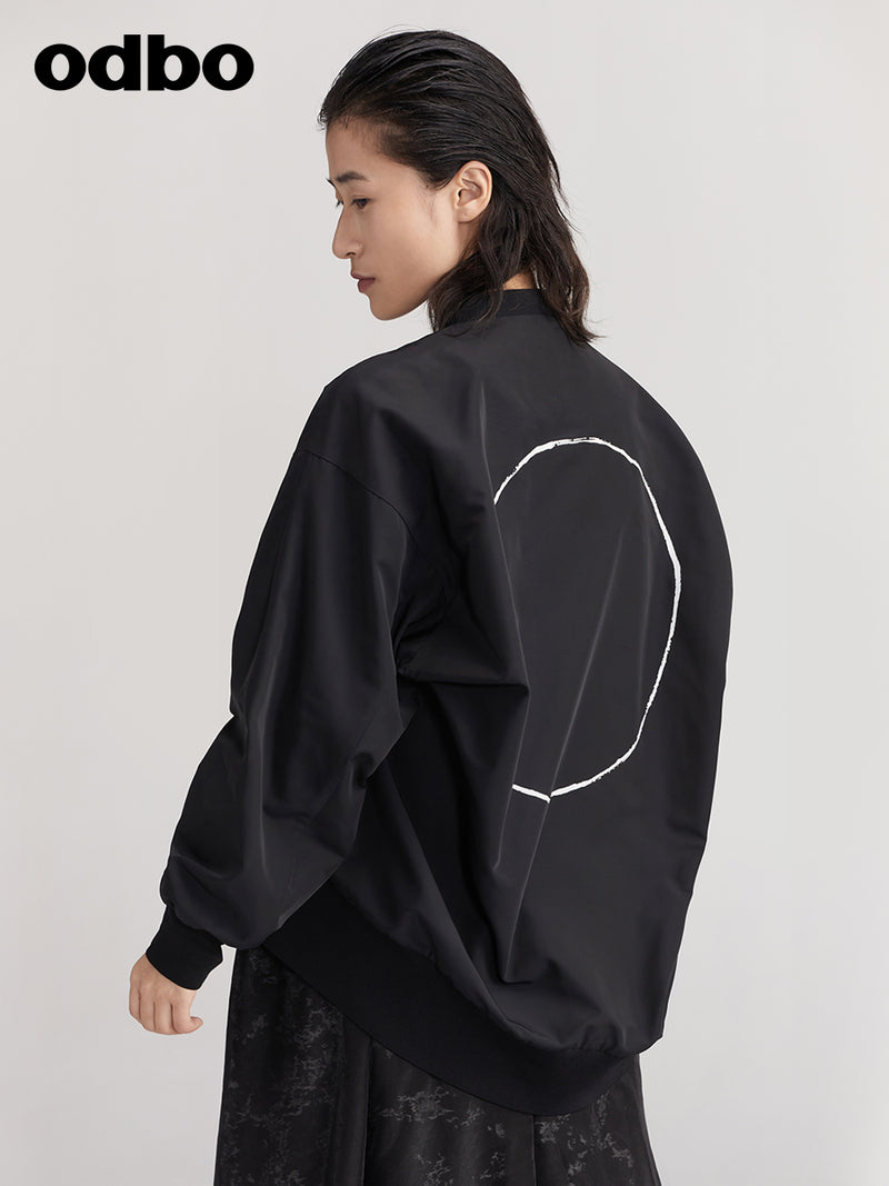 【商場同款】odbo/歐迪比歐短外套女早秋2022新款短款立領上衣