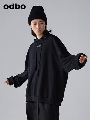 【商場同款】odbo/歐迪比歐春裝2022年新款女時尚連帽針織衛衣男