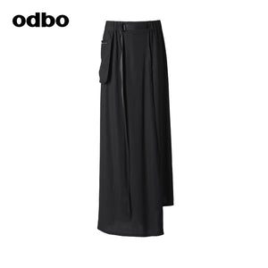【商場同款】odbo/歐迪比歐原創休閒裙褲女不對稱時尚褲子