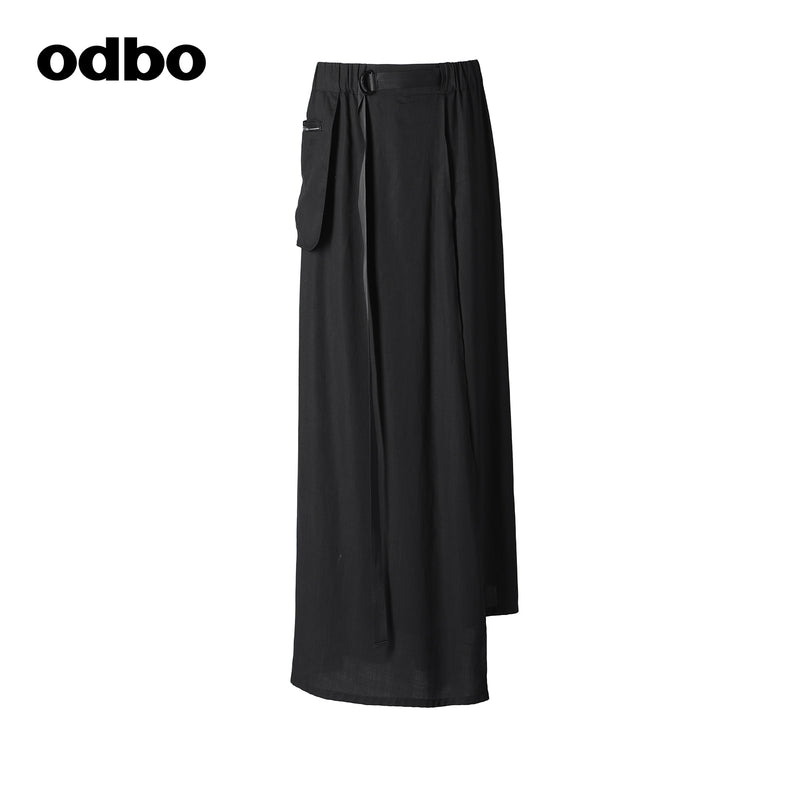【商場同款】odbo/歐迪比歐原創休閒裙褲女不對稱時尚褲子