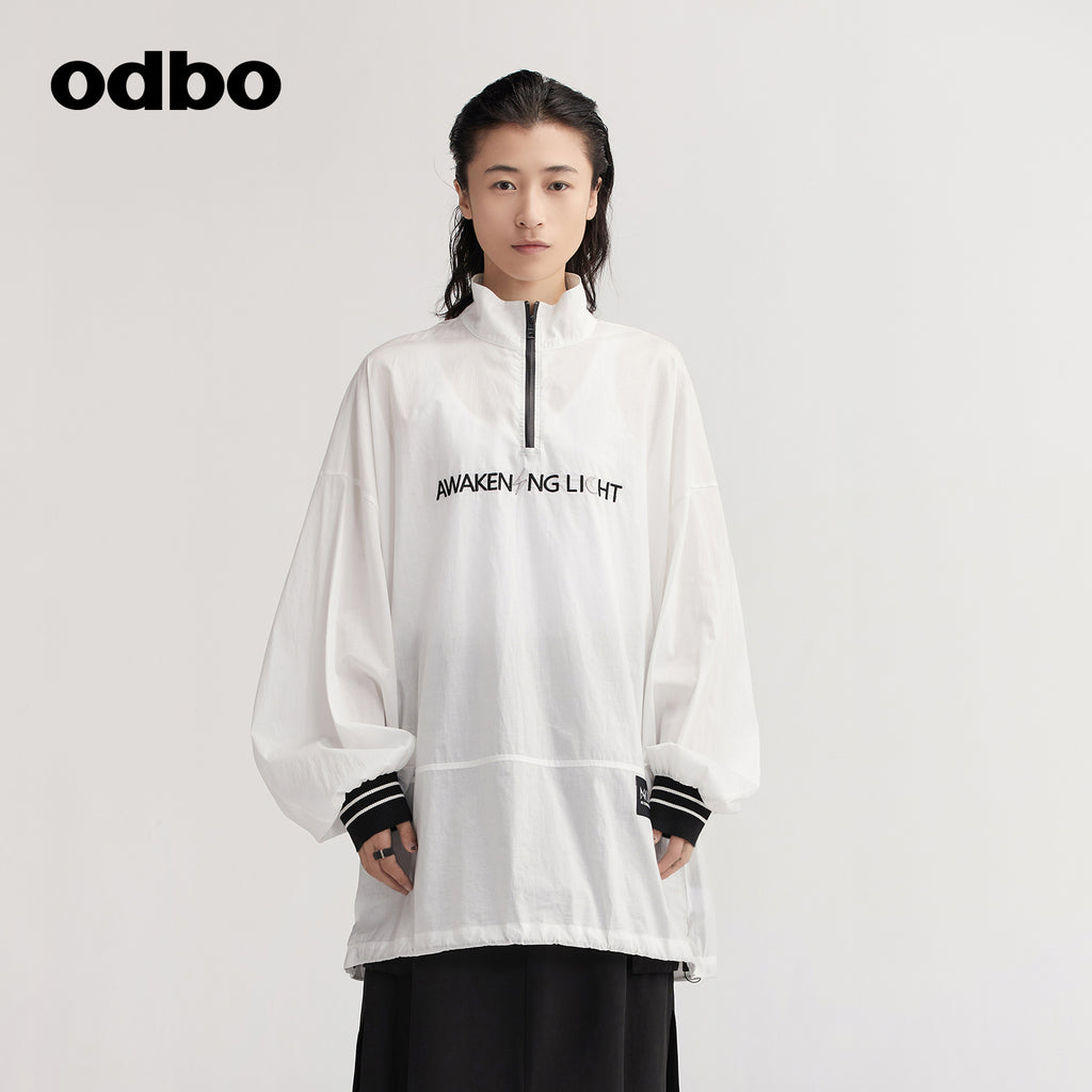 【商場同款】odbo/歐迪比歐秋冬2022新款休閒褲罩衫外套女上衣