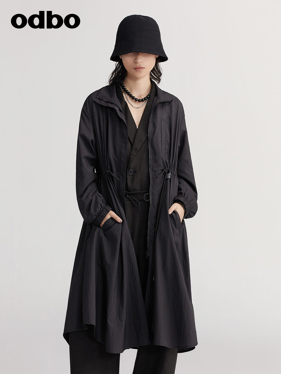 odbo 工裝風衣外套 女 中長 2022新款