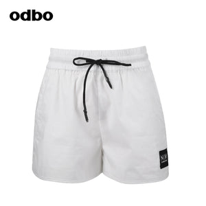 【商場同款】odbo/歐迪比歐休閒闊腿短褲女夏鬆緊跑步純棉熱褲