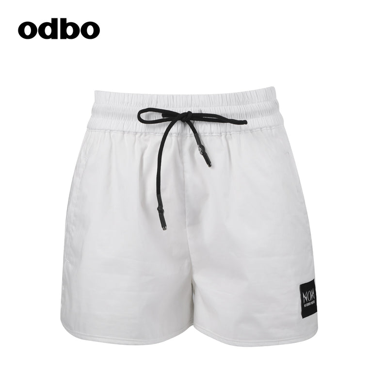 【商場同款】odbo/歐迪比歐休閒闊腿短褲女夏鬆緊跑步純棉熱褲