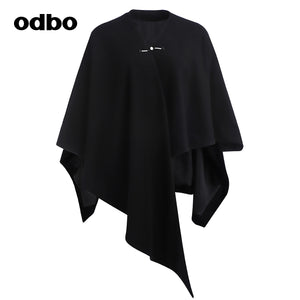 【商場同款】odbo/歐迪比歐不規則斗篷短外套女秋冬2022新款上衣