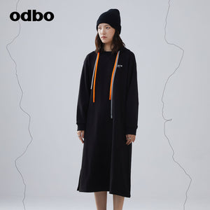 odbo 2022新款 休閒氣質 連帽 連衣裙 寬鬆 衛衣裙