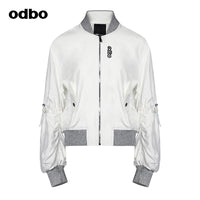 Odbo炸街潮流棒球服短外套女秋冬新款2022百搭寬鬆休閒飛行夾克