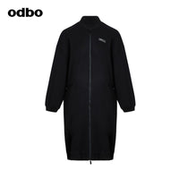 Odbo過膝長款棒球服外套女秋冬2022年新款純棉百搭寬鬆休閒上衣