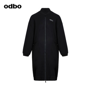 Odbo過膝長款棒球服外套女秋冬2022年新款純棉百搭寬鬆休閒上衣
